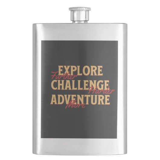 Explore Challenge Adventure引用文やる気を起こさせるIns フラスク (正面)