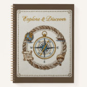 Explore & Discover Embroidered Nautical Compass ノートブック (正面)