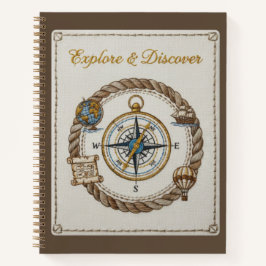 Explore & Discover Embroidered Nautical Compass ノートブック