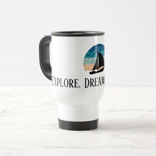 Explore. Dream. Discover. Travel Mug トラベルマグ (正面左)