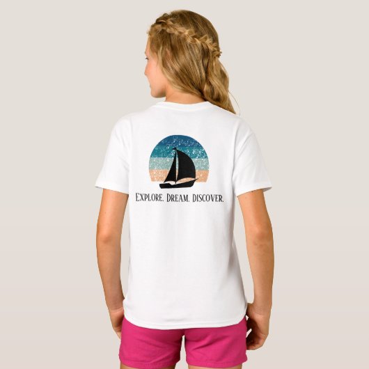 Explore. Dream. Discover. Travel t-shirt Tシャツ (裏面フル)