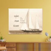 Explore Dream Inspiration引用文Sailboat Photo キャンバスプリント (インサイチュ (リビング))
