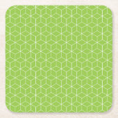 Explore Modern Optical Illusions with Cube Pattern スクエアペーパーコースター (正面)