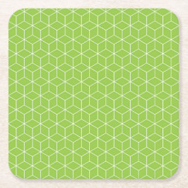 Explore Modern Optical Illusions with Cube Pattern スクエアペーパーコースター