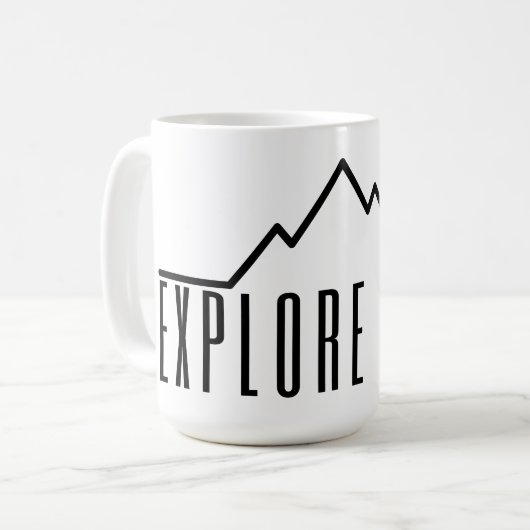 Explore More Minimalist Mountain Coffee Mug コーヒーマグカップ (正面左)