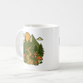 Explore More Mountains | Mushroom Hiking Adventure コーヒーマグカップ (正面左)