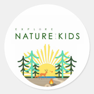 Explore Nature with Kids Logo Sticker ラウンドシール