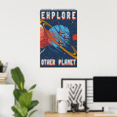 Explore Other Planet Space Travel Poster Print ポスター (ホームオフィス)