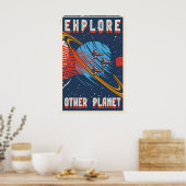 Explore Other Planet Space Travel Poster Print ポスター (キッチン)
