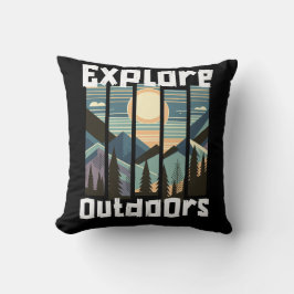 Explore Outdoors Landschafts Grafik クッション