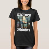 Explore Outdoors Landschafts Grafik Tシャツ (正面)