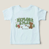 Explore & Play T-Shirt, Groovy Retro Forest Bear C (デザイン正面)