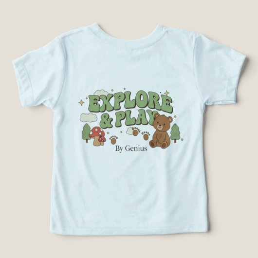 Explore & Play T-Shirt, Groovy Retro Forest Bear C (デザイン裏面)