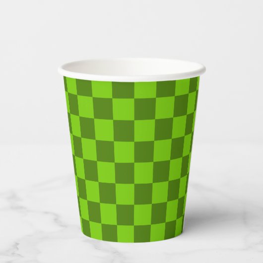Explore the Elegance of Green Checkerboard Pattern 紙コップ (裏面)