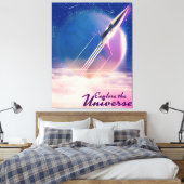 Explore the Universeヴィンテージ宇宙ポスター キャンバスプリント (インサイチュ (寝室))