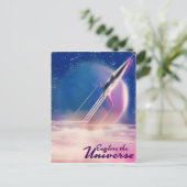 Explore the Universeヴィンテージ宇宙ポスター ポストカード (スタンド正面)