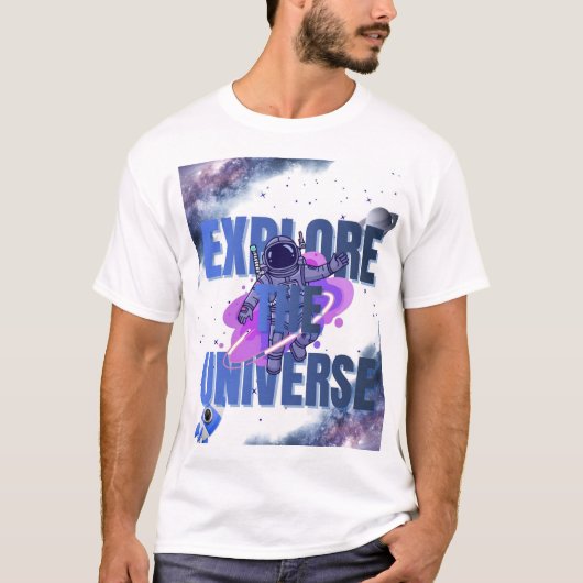 Explore The Universe Astronaut Space T-Shirt – Gal Tシャツ (正面)
