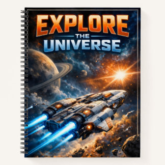 Explore the Universe – Sci-Fi Spaceship ノートブック