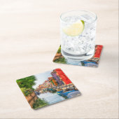 Explore the Vibrant Charm of Burano スクエアペーパーコースター (インサイチュ)