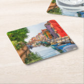 Explore the Vibrant Charm of Burano スクエアペーパーコースター (アングル)