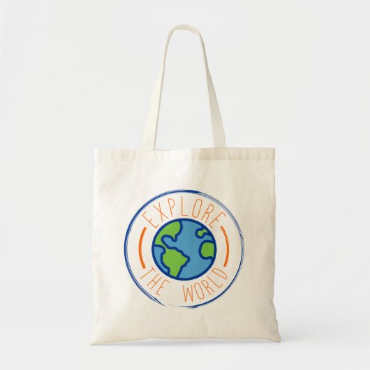 Explore the world travel sticker トートバッグ (正面)