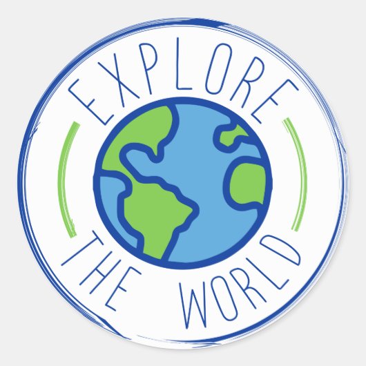 explore the world travel sticker ラウンドシール (正面)