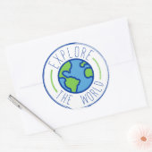 explore the world travel sticker ラウンドシール (封筒)