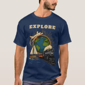 Explore the World Vintage Design Tシャツ (正面)