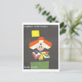 「Explore with Books」ヴィンテージ・ライブラリーのポスター ポストカード (スタンド正面)