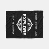 Explore Wonder Question Learn Map The Journey フリースブランケット (正面(横))