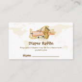 Explorer Map Airplane Diaper Raffle Baby Shower  エンクロージャーカード (正面)