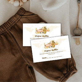 Explorer Map Airplane Diaper Raffle Baby Shower エンクロージャーカード