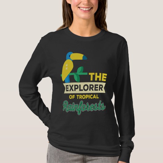 Explorer Of Rainforest Tropical Parrot Nature Tシャツ (正面)