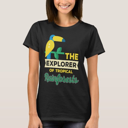 Explorer Of Rainforest Tropical Parrot Nature Tシャツ (正面)