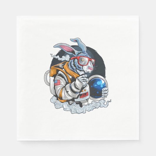 Explorer Spaceman、Nerdy Bunny宇宙飛行士宇宙 スタンダードランチョンナプキン (正面)