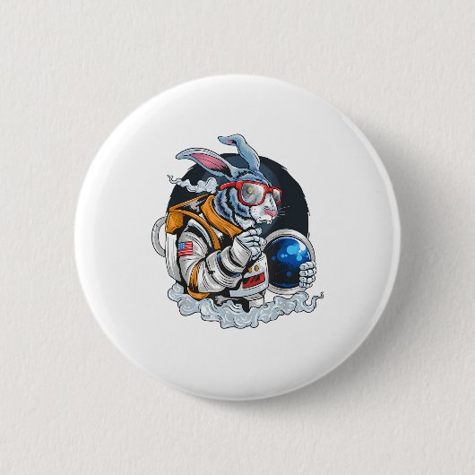 Explorer Spaceman、Nerdy Bunny宇宙飛行士宇宙 缶バッジ (正面)