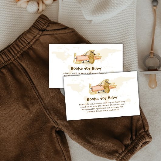 Explorer World Map Airplane Books For Baby Shower  エンクロージャーカード
