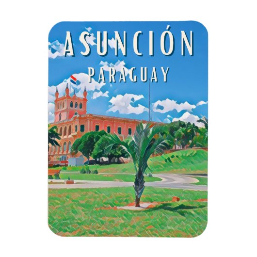 Explorez la capitale du Paraguay Asunción マグネット (縦)