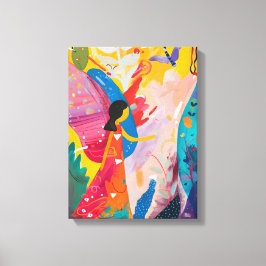 Explosión de Colores: Mujer Naturaleza Favismo キャンバスプリント