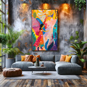 Explosión de Colores: Mujer  Naturaleza Favismo キャンバスプリント
