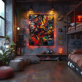 Explosión de Formas y Colores: Graffiti Abstracto ポスター