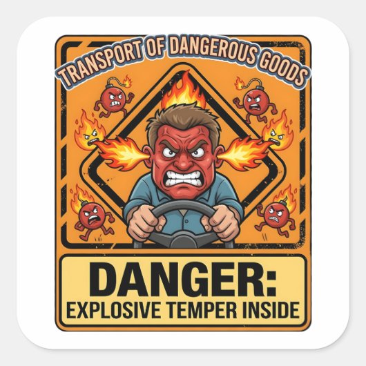 Explosive Temper Trucker | ADR digital download スクエアシール (正面)