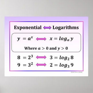 Exponential & Logarithms Poster ポスター
