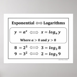 Exponential & Logarithms Poster ポスター