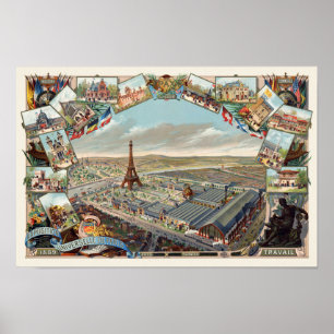 Exposition Universelle Paris Vintage Poster 1889 ポスター