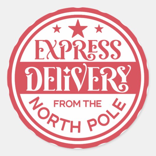 Express Delivery from the North Pole Sticker ラウンドシール (正面)