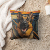 Expressionist Angst Painting German Shepherd クッション (ブランケット)