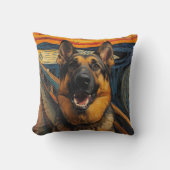Expressionist Angst Painting German Shepherd クッション (正面)