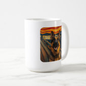 Expressionist Angst Painting German Shepherd コーヒーマグカップ (正面右)