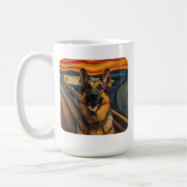 Expressionist Angst Painting German Shepherd コーヒーマグカップ